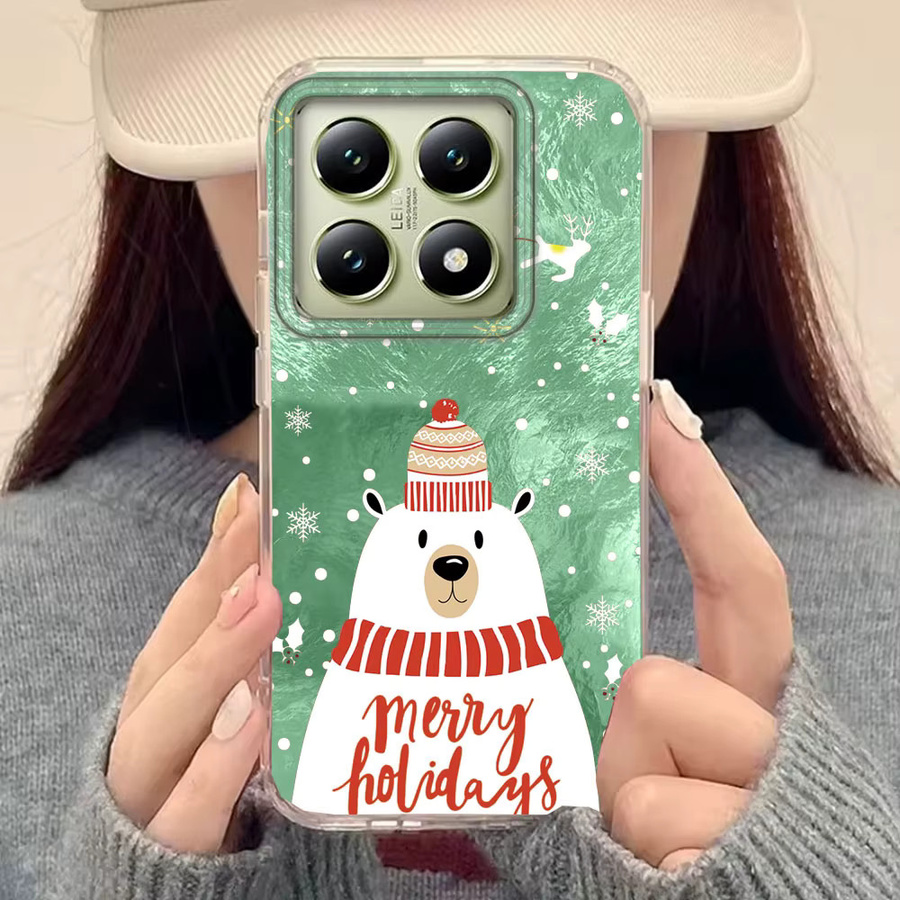 Handyhülle Frohe Weihnachten Santa Elch Vortex Textur für Xiaomi 13T 14T Pro 11 Lite NE Poco X5 X6 X7 M6 C65 C61 M5S Schutzhülle für Frauen - Bild 2