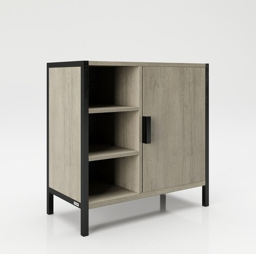 PHOENIX Waschbeckenunterschrank Jayden in Schwarz und Wildeiche mit Soft-Close-Türen, B/H/T: 60 x 60 x 30 cm - Bild 1