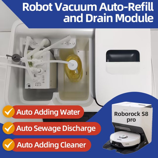 Roborock Wasserwechsel-Kit für S8 S7 Q Revo Roboterstaubsauger mit automatischer Wassernachfüllung und -ablass Anschlusskit aus Kunststoff - Bild 1