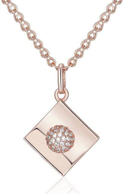 Anhänger-Halskette Kupfer, Roségold, Zirkonia, Damen - Bild 1