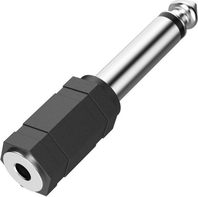Hama Audio-Adapter Mono mit 3,5-mm-Klinken-Kupplung und 6,3-mm-Klinken-Stecker in Schwarz - Bild 1