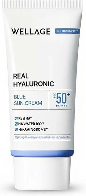 Wellage Real Hyaluronic Blue Sonnencreme LSF 50+, 50 ml, Hyaluronsäure - Bild 1
