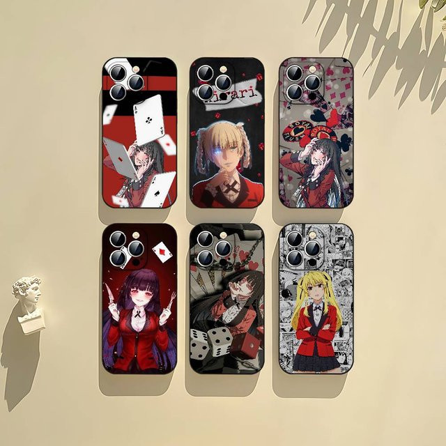 Anime K-Kakegurui Handyhülle Schwarz passend für iPhone 17, 16, 15, 14, 13, 11 Pro Max, Plus, X, XR, XS Max und Mini - Bild 1