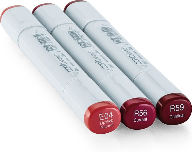 Copic Sketch Set Color Fusion 3 Set mit 3 Brush-Markern in Multicolour (Lipstick Natural, Currant, Cardinal) - Bild 1