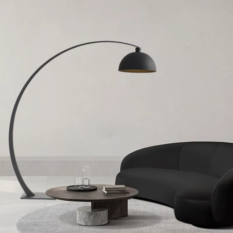 HomeLover Minimalistische LED-Bogenstehleuchte in Schwarz aus Metall für Wohnzimmer und Schlafzimmer - Bild 3
