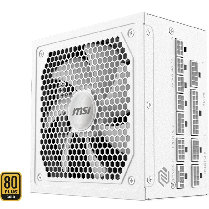 MSI MAG A1000GL PCIE5 Netzteil, 1000W, 80 Plus Gold, Weiß - Bild 1
