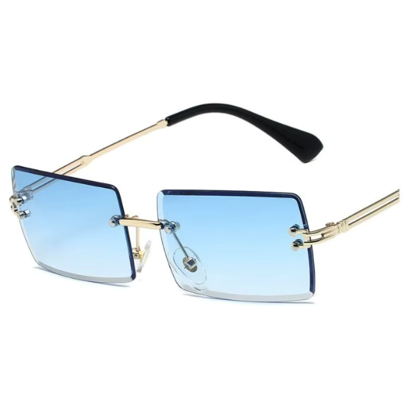 BMAD Sonnenbrille randlos, rechteckig, blau, Metall, Damen - Bild 2