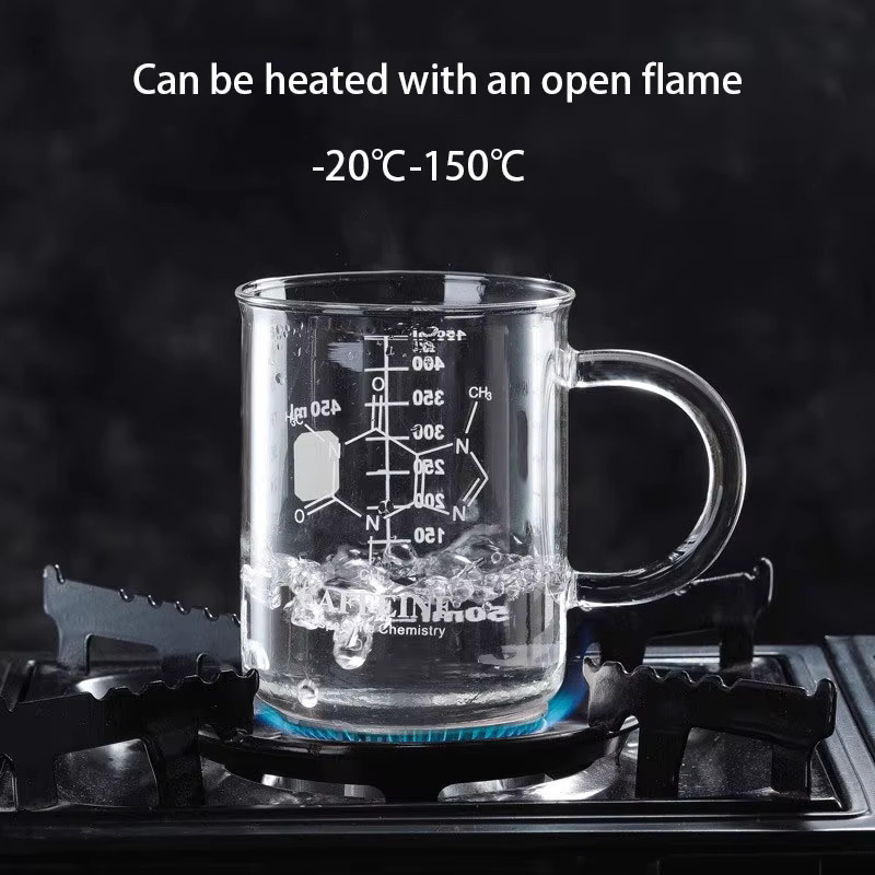 YWDL Messbecher aus Borosilikatglas mit Griff und Skala, transparent, 450 ml - Bild 5