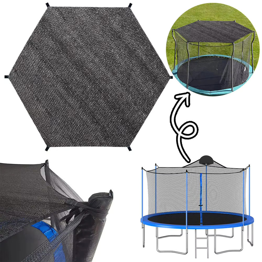 JOCESTYLE Trampolin-Sonnenschutzabdeckung in Schwarz mit Anti-UV-Schutz für Garten und Spielplatz - Bild 2