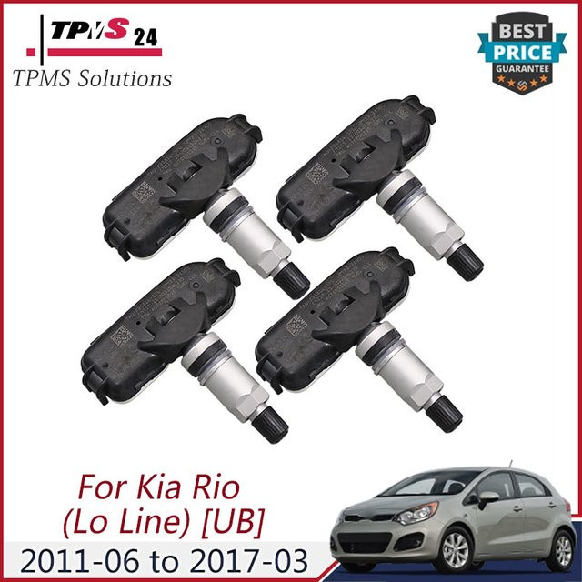 GANGLE 4er-Set Reifendruck-Monitor-Sensoren TPMS 434MHz für Kia Rio [UB] 2011-2017, Cerato [TD] 2009-2013 und Cerato [YD] 2013-2018, Schwarz - Bild 1