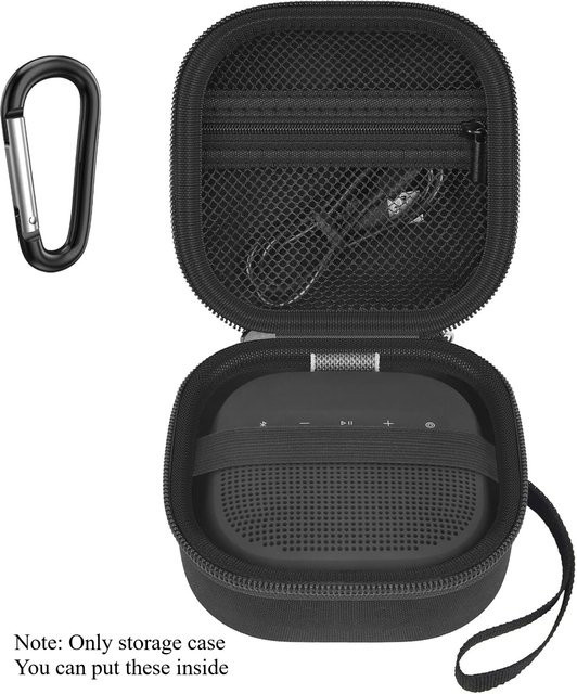 Schutzhülle für Bose SoundLink Micro 2. Generation Bluetooth-Lautsprecher mit Netztasche, Schwarz - Bild 1
