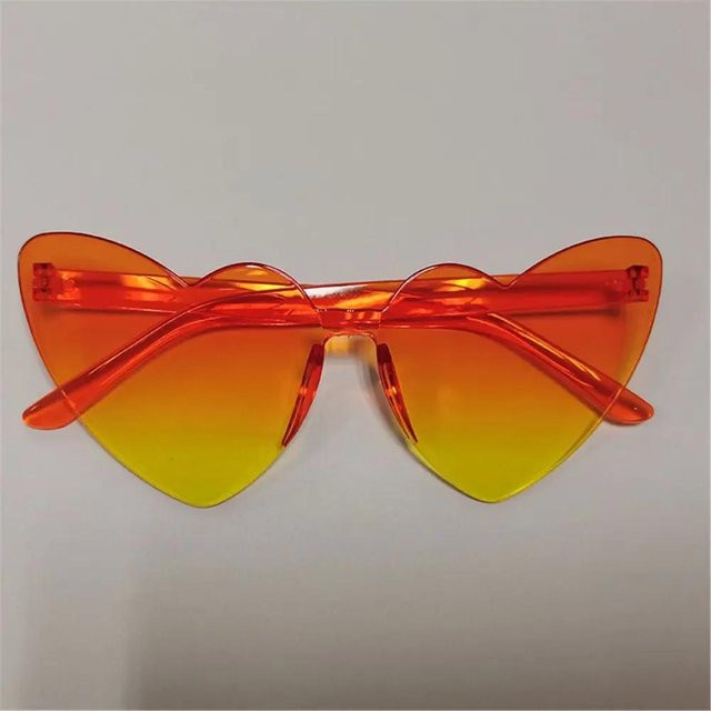 Yiran Health & Beauty Sonnenbrille, Herzform, Cat-Eye, Kunststoff, Unisex, Multicolor, Orange - Bild 1