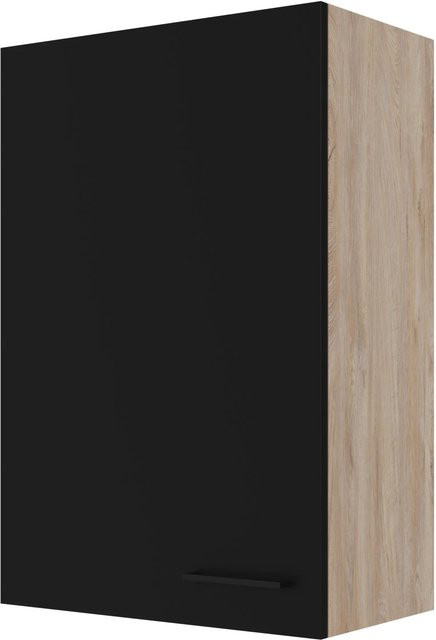 Flex-Well Küchen-Hängeschrank Capri Schwarz Matt mit Eichen-Optik, B/T/H: 60 x 32 x 89 cm - Bild 1