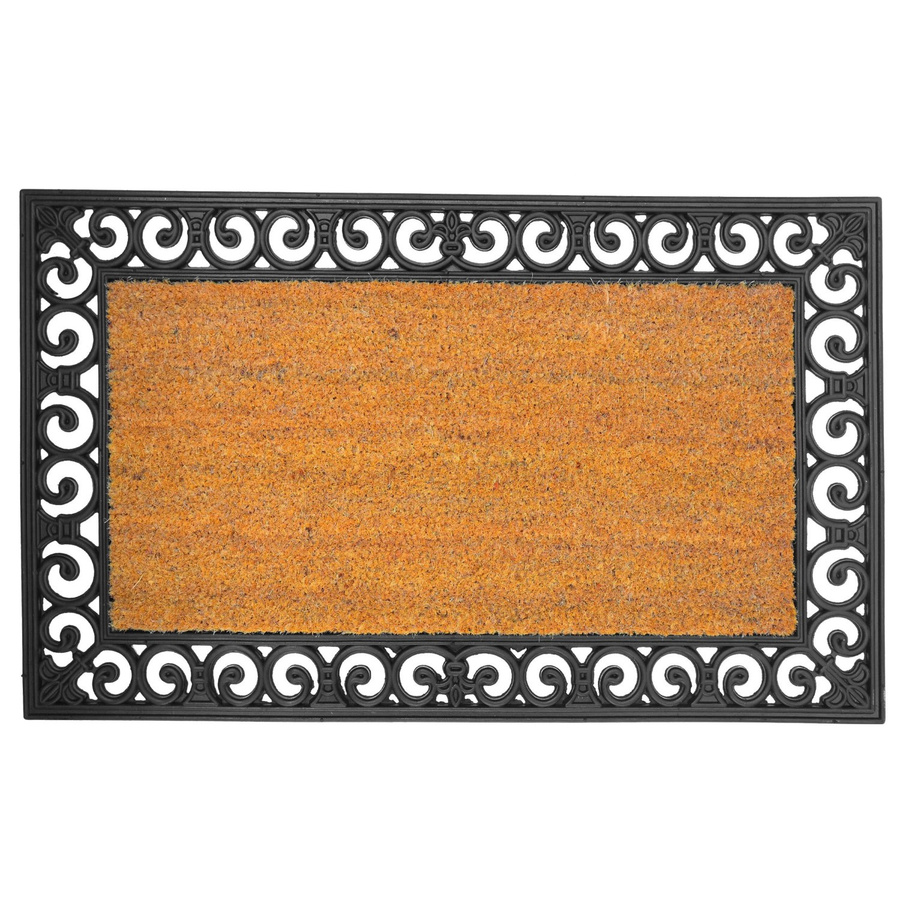 Relaxdays Fußmatte aus Kokosfaser und Gummi, rutschfest und wetterfest, Schwarz, B/T/H: 75 x 45 x 1,5 cm - Bild 2