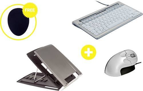 BakkerElkhuizen Homeworking Box Essential Plus Home Office-Set in Grau mit USB-A Anschluss - Bild 1