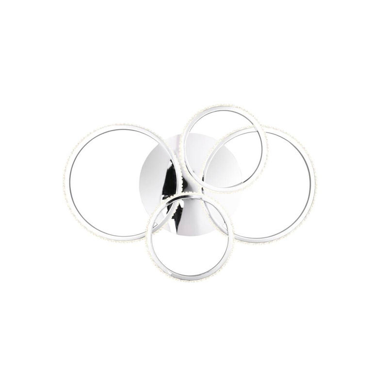 Reality Leuchten LED-Deckenleuchte CIRES in Chrom mit 4 schwenkbaren Ringen, kaltweiß 4000K, dimmbar, B/H/L: 8,5 x 49,5 x 65,5 cm - Bild 2