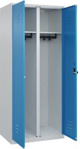 C+P Spind Classic PLUS Schwarz-Weiß mit 2 Abteilen und Sicherheits-Drehriegel, H x B x T: 185 x 80 x 50 cm - Bild 1
