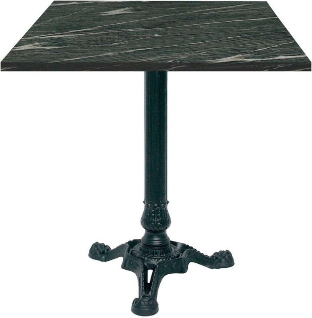 RestooTab Bistrotisch quadratisch in Dunkelgrau und Schwarz mit Stein- und Holzdekor, B/T/H: 70 x 70 x 75 cm - Bild 1