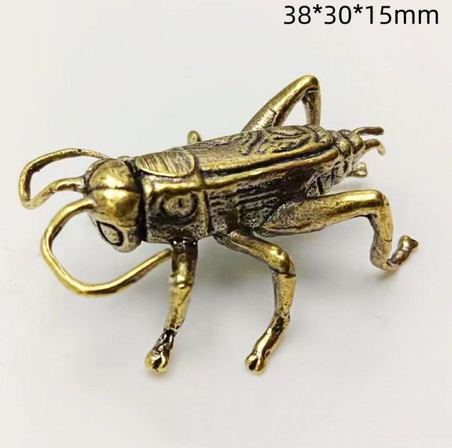 Yiran Furniture Retro Käfer Figur aus Messing in Gold als dekoratives Insekten Ornament für Schreibtisch und Sammler - Bild 1