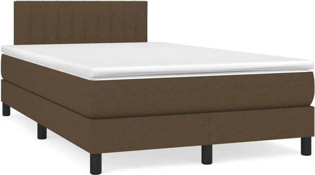 vidaXL Boxspringbett mit Matratze Hybrid-Design in Dunkelbraun, B/T: 120 x 200 cm - Bild 1