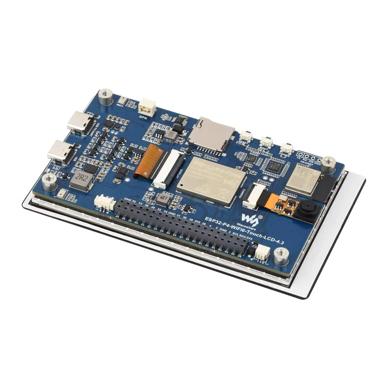 Waveshare ESP32-P4 WIFI6 Entwicklungsboard mit 4,3 Zoll 480x800 IPS Touch-Display und Audio-Codec in Blau - Bild 1