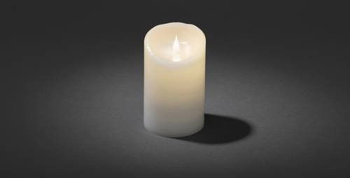 Konstsmide LED-Echtwachskerze Weiß mit Timer und Flackereffekt, Höhe: 16 cm - Bild 1