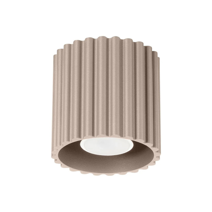 Licht-Erlebnisse Deckenlampe Rund in Taupe aus Aluminium mit GU10 Fassung, Durchmesser: 10 cm - Bild 2