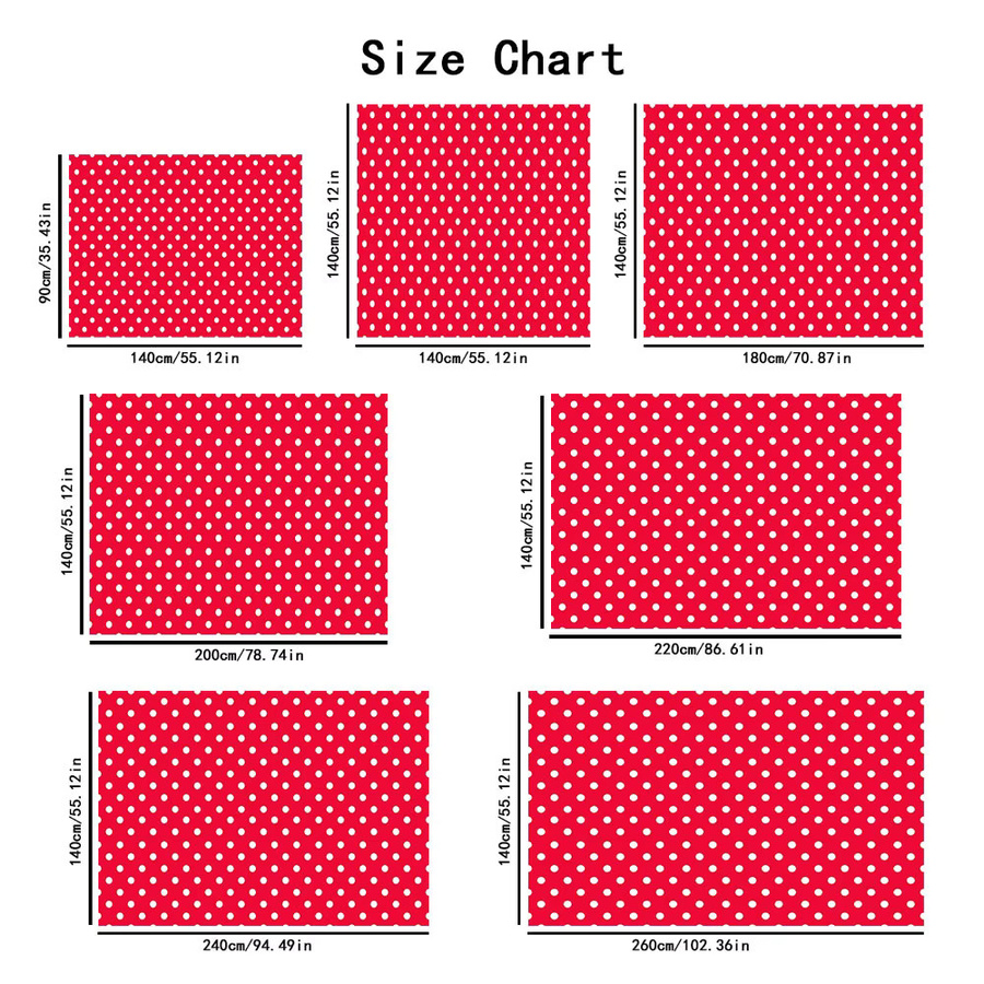 VIKAMA Tischdecke mit rotem Polka-Dot-Muster, wasserabweisende und elegante Tischdekoration im Retro-Design, rechteckig - Bild 2