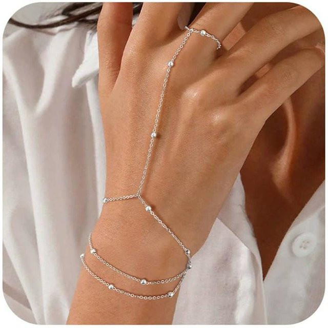 Fashion Maker 2 Armbänder, Messing, Silber, Kristall, Damen, Vintage - Bild 1