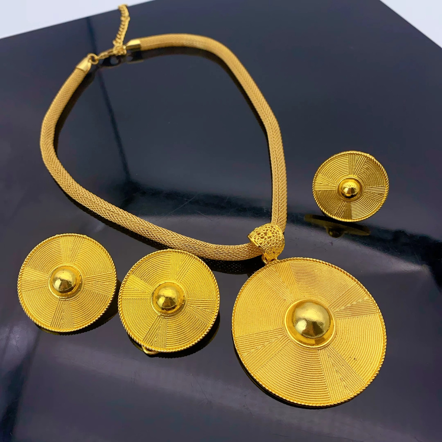 ANIID Schmuck-Set Halskette und Ohrringe, 24k vergoldet, Damen - Bild 3