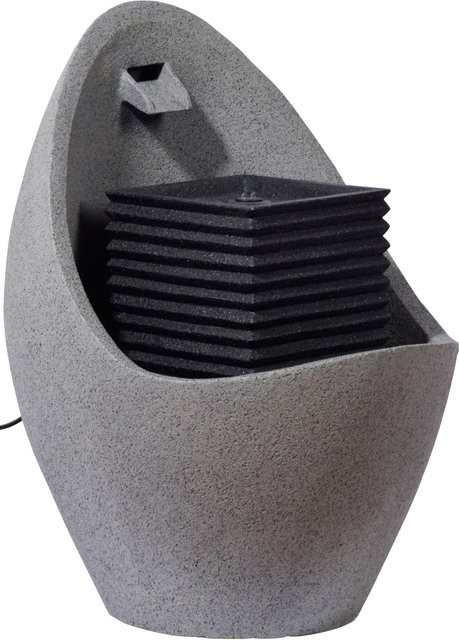 Dobar Design-Gartenbrunnen in ovaler Ei-Form aus Polyresin, H x B x T: 66,5 x 49,5 x 49,5 cm - Bild 1