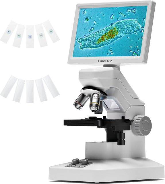 TOMLOV Professionelles biologisches optisches Verbundmikroskop 301, Schullabor - Bild 1
