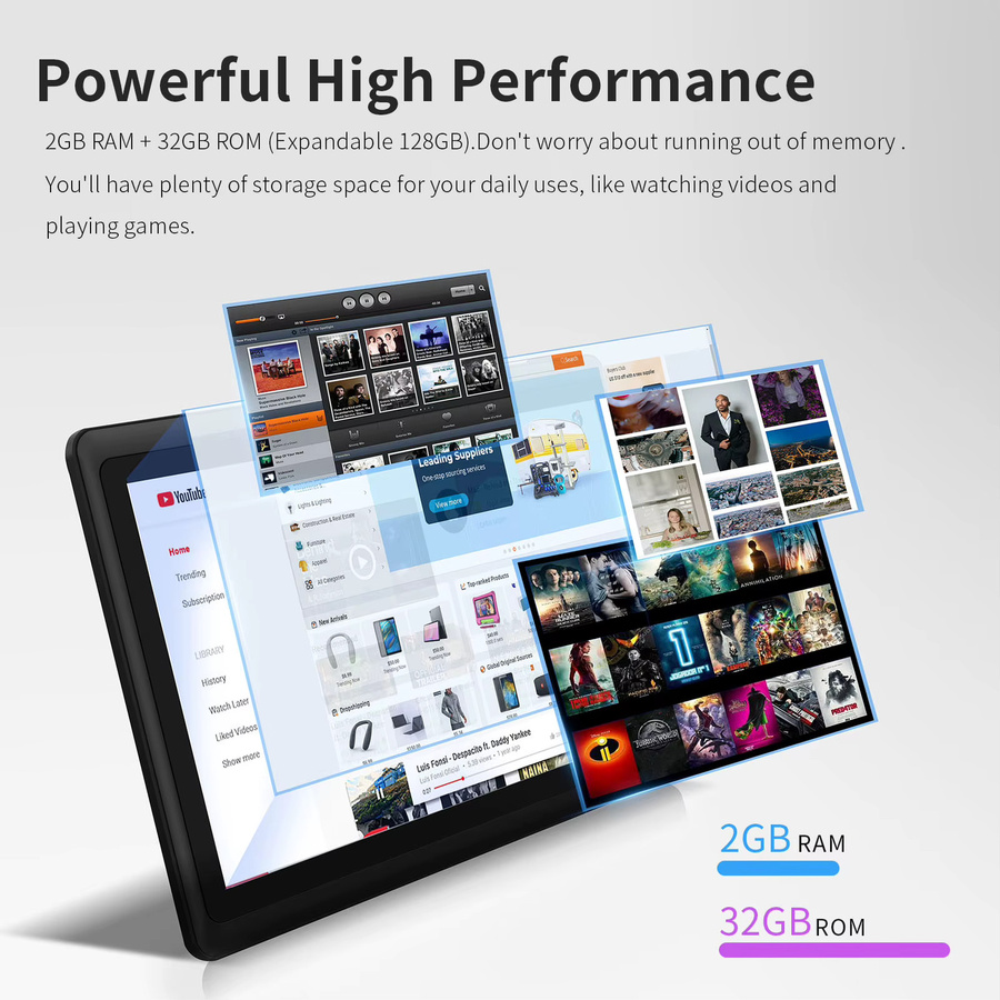 Pritom 7-Zoll Tablet PC mit Android 13, 4 GB RAM, 32 GB ROM, WLAN, Dual-Kamera, USB-C und Lederhülle in Schwarz - Bild 2