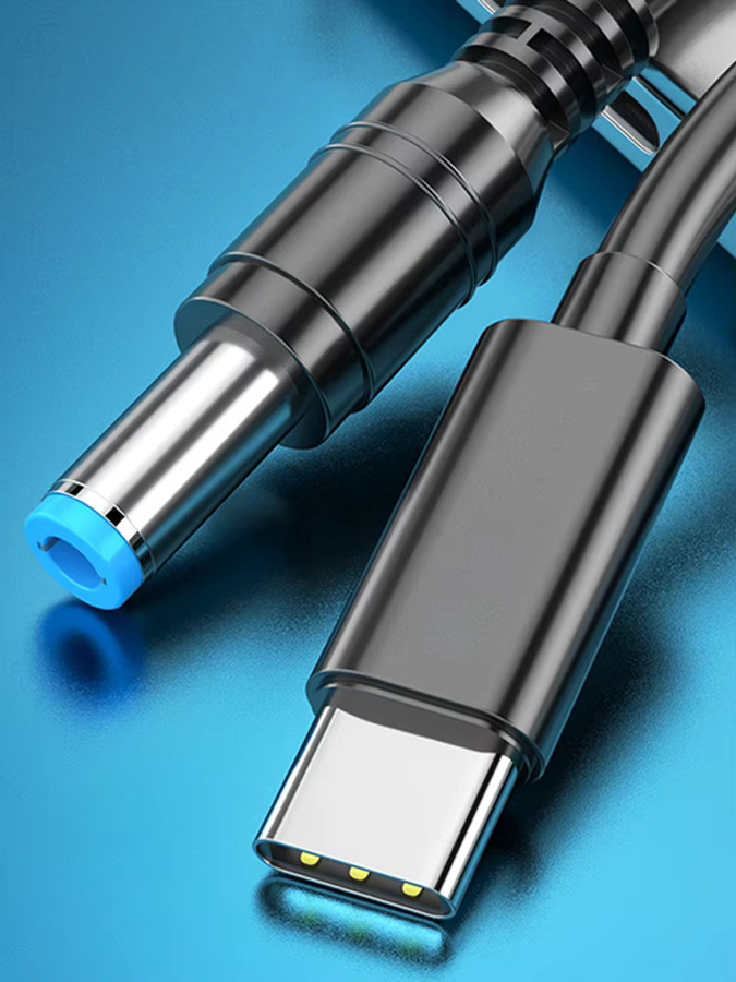 LAIMANEI USB-C auf DC5525 Ladekabel PD100W Typ-C zu DC-Stromadapter Konverter für Laptop und WLAN-Router, Schwarz - Bild 5