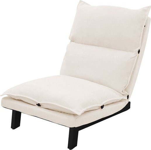 ML-Design Bodenstuhl Beige gepolsterter Bodensessel mit verstellbarer Rückenlehne aus Leinen und Stahlgestell B: 56,0 cm, T: 59,0 cm, H: 73,5 cm - Bild 1