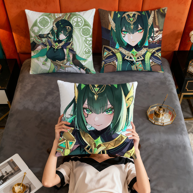 nefer Genshin Impact Fanart Kissenbezug mit Grafikdesign, quadratisch, Mehrfarbig, Breite: 30 cm, Höhe: 30 cm - Bild 1