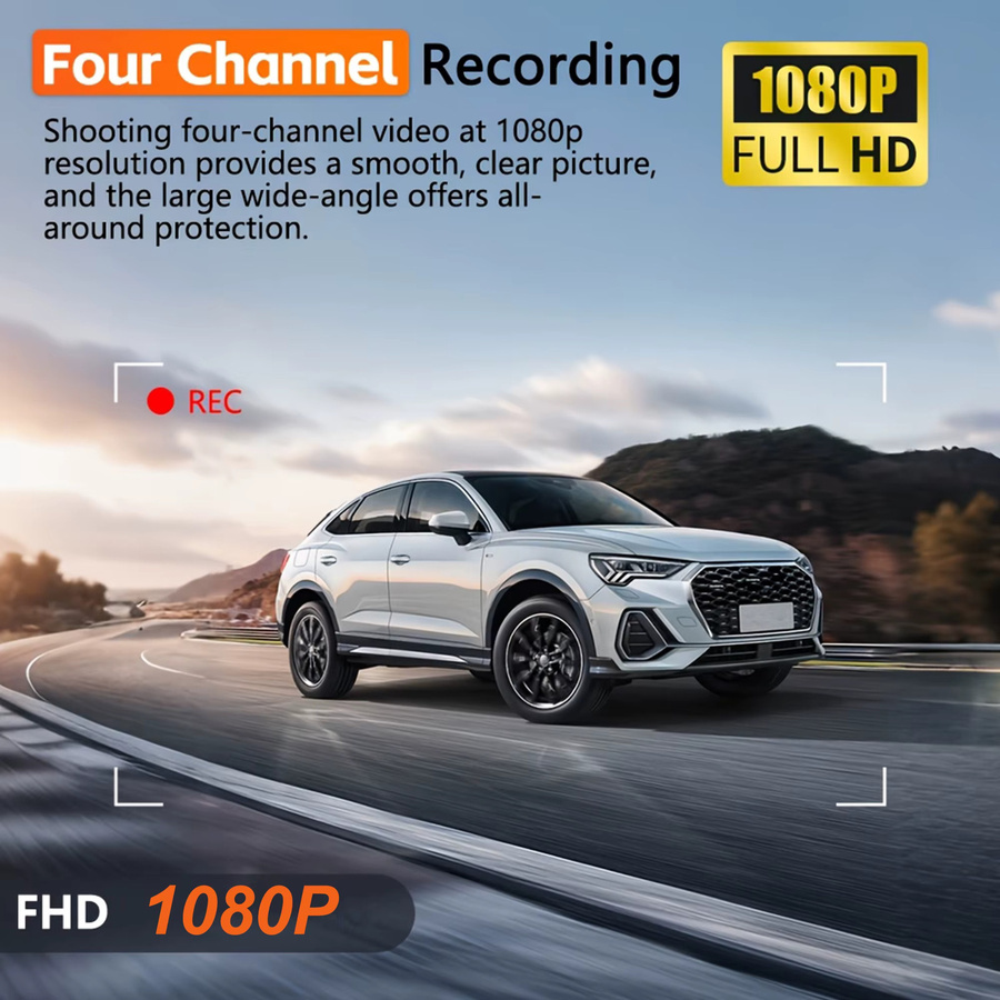 Etymoofox Dashcam DVR Videorekorder mit 1080P Full HD, 360 Grad Aufnahme und Nachtsicht in Schwarz - Bild 2