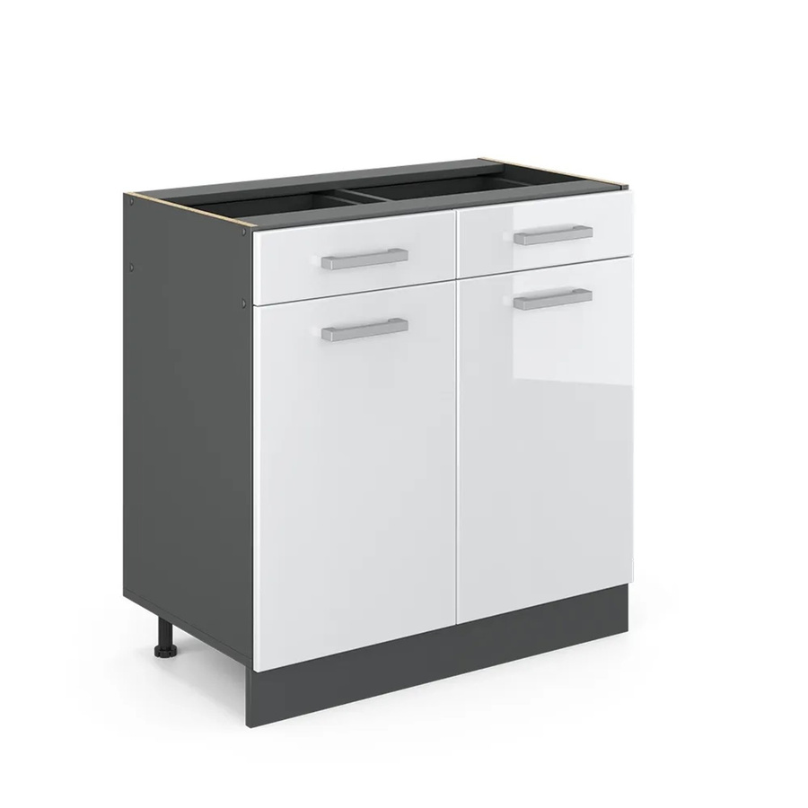 Vicco Küchenunterschrank R-Line Weiß Hochglanz ohne Arbeitsplatte Breite: 80 cm - Bild 2