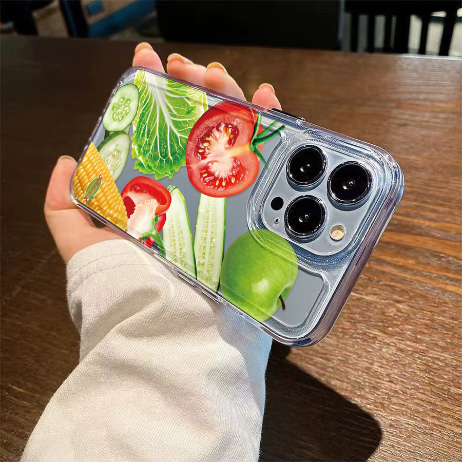 Transparente Silikon Handyhülle mit Gemüse und Obst Motiv für Apple iPhone 11 bis iPhone 17 Pro Max - Bild 4