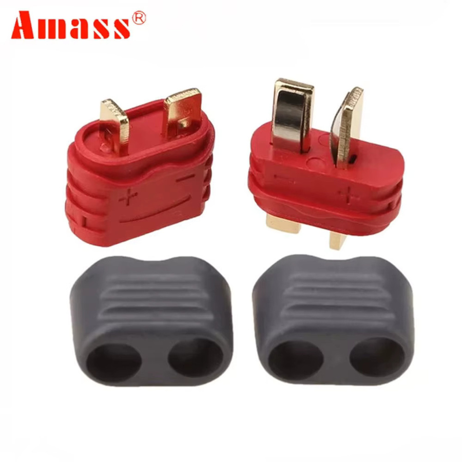 5 Paar Amass T Plug Deans Connector mit Mantelgehäuse in Rot für RC Lipo Batterien - Bild 2