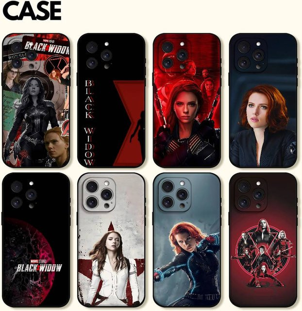 Mesuca Handyhülle W-WidowS für iPhone 11 bis iPhone 17 Pro Max Plus, weiches TPU, Schwarz/Mehrfarbig - Bild 1