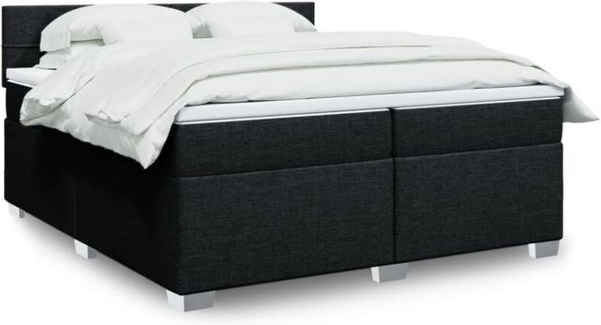 Vidaxl Boxspringbett mit Matratze in Schwarz aus Stoff und Holzwerkstoff B/T/H: 200 x 200 x 100,5 cm - Bild 1