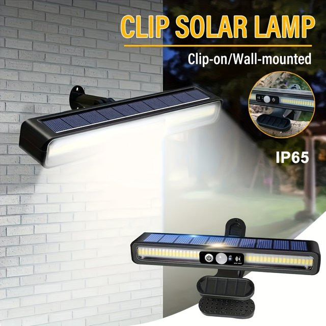 NEWBIRTH Solar-Bewegungsmelderleuchte mit 36 LED für Außenbereiche, Wasserdicht, Schwarz mit Clip-Halterung - Bild 1