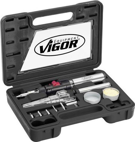 Vigour Gaslöt-Set V5512 12-teilig in Schwarz mit bis zu 1300°C - Bild 1