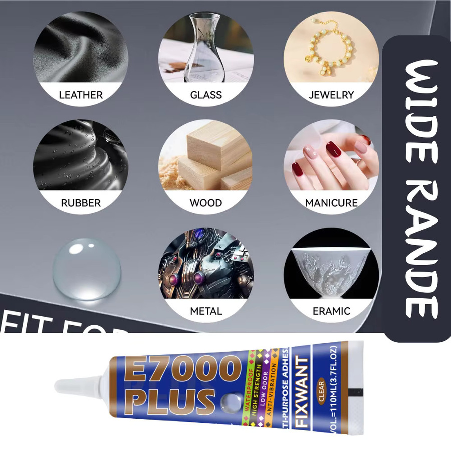 FIXWANT E7000 PLUS Mehrzweckkleber für Stoff, Leder, Metall und Kunststoff, wasserdicht und flexibel - Bild 4