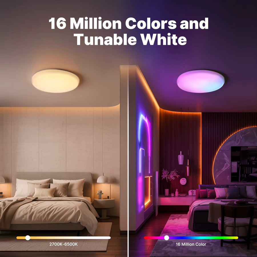 MOES Tuya Zigbee Smarte LED-Deckenleuchte in Weiß mit RGB-Dimmung und einstellbarer Farbtemperatur, kompatibel mit Alexa und Google Assistant - Bild 3