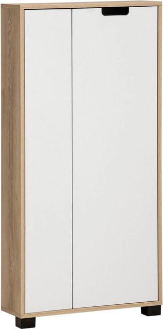 Schildmeyer Highboard Emmik HB 600 in Weiß und Eiche Nachbildung, matt, B/H/T: 59,8 x 124 x 19,6 cm - Bild 1