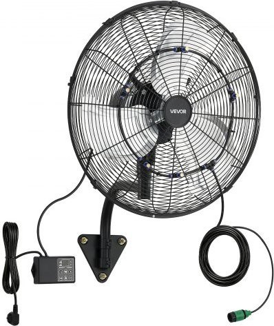 VEVOR Industrieller Wandventilator mit Nebelfunktion und Fernbedienung, 95W, Schwarz, Durchmesser: 56 cm - Bild 1