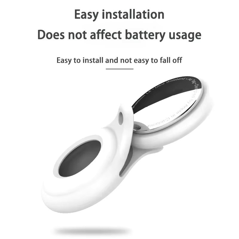 Apple AirTag Schutzhülle aus Flüssigsilikon mit Schlüsselanhänger in Gelb - Bild 2