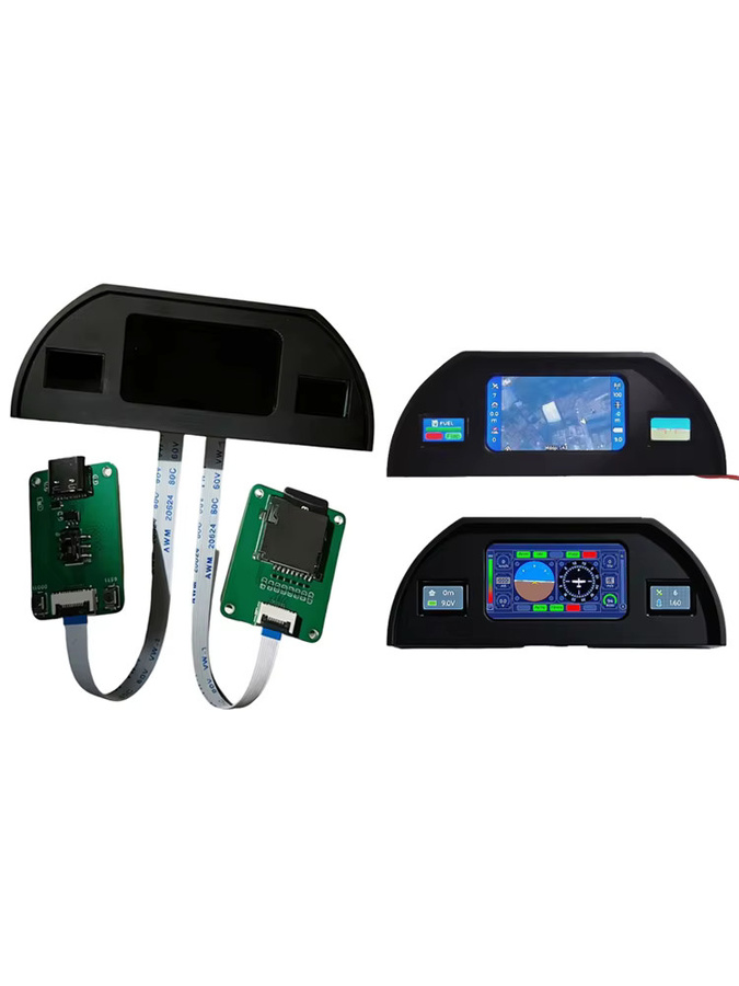 SHUAICHI Fluginstrumenten-Dashboard-Modell mit 1,47 Zoll oder 0,42 Zoll Bildschirmanzeige in Schwarz mit MAVLink-Telemetrieausgang für Flugsteuerung - Bild 6